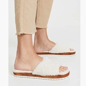 VINCE Lamb Shearling Kalina Slides Size 10